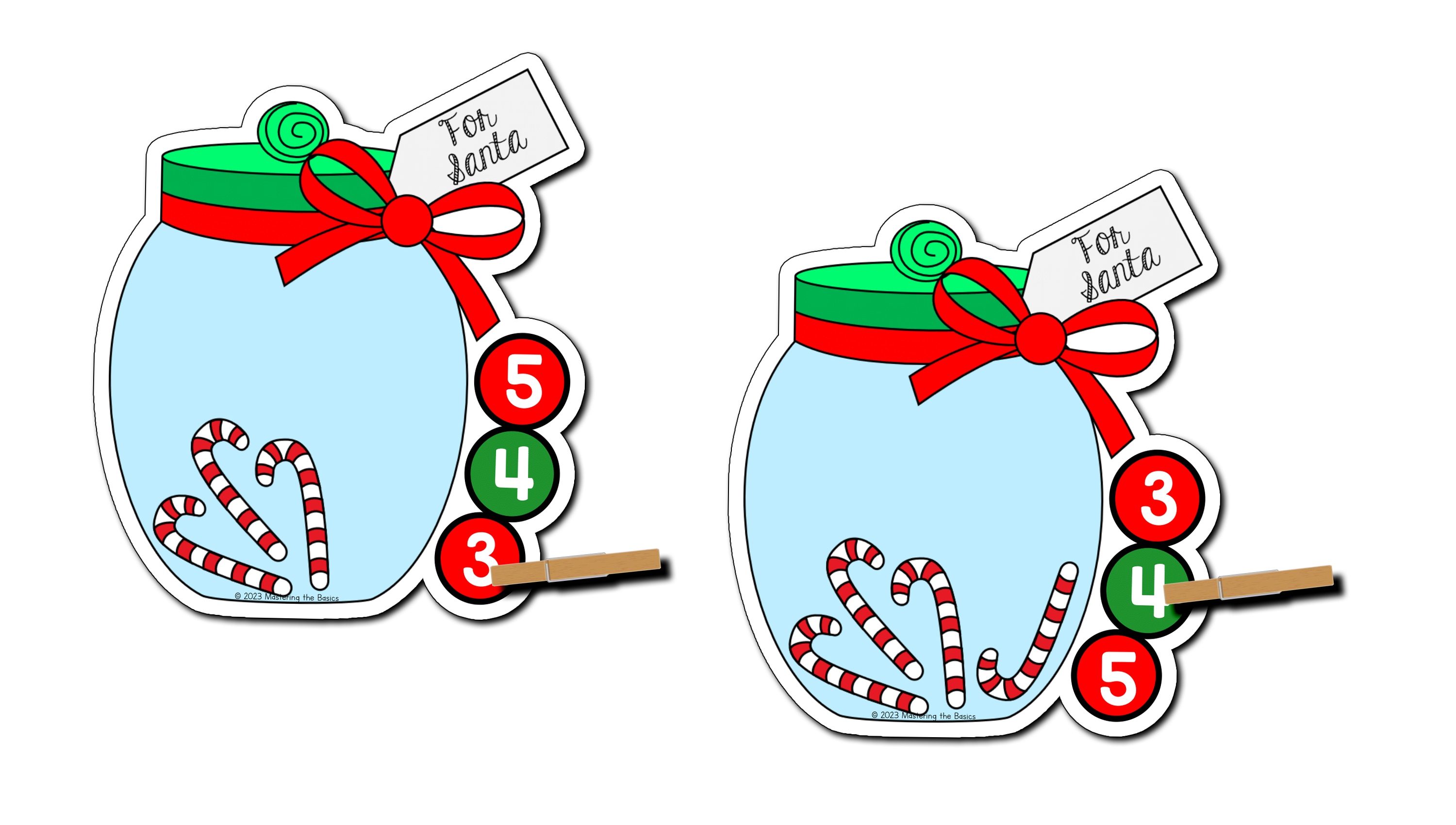 Counting Candy Canes Clip Cards